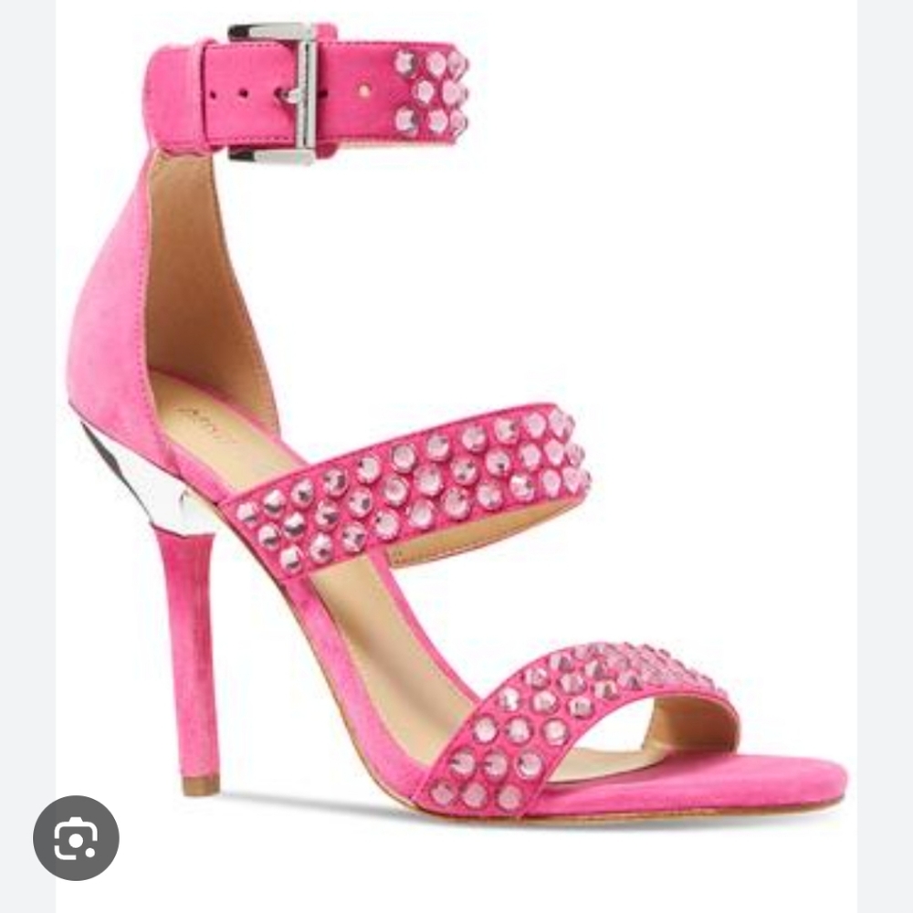 Michael kors amal stud leather sandal  dragonfruit nwt size 8.5